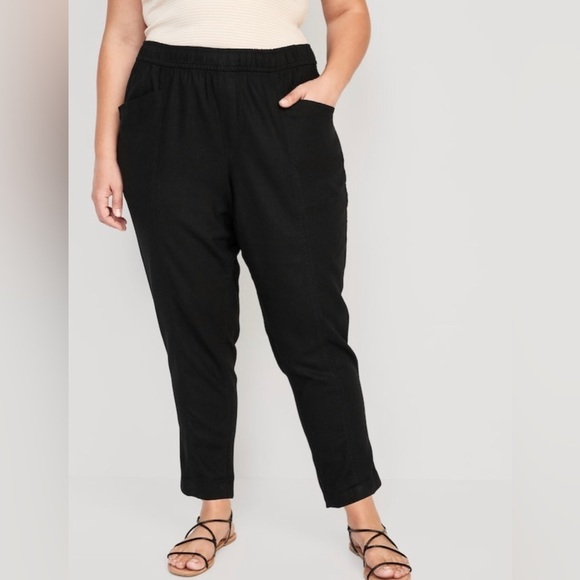 NWT! High-Waisted Cropped Linen-Blend Tapered Pants for Women - Multiple ♥️ - Picture 7 of 8